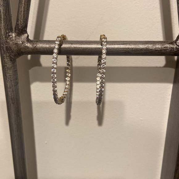 Sterling /CZ Hoops - Picture 5 of 7